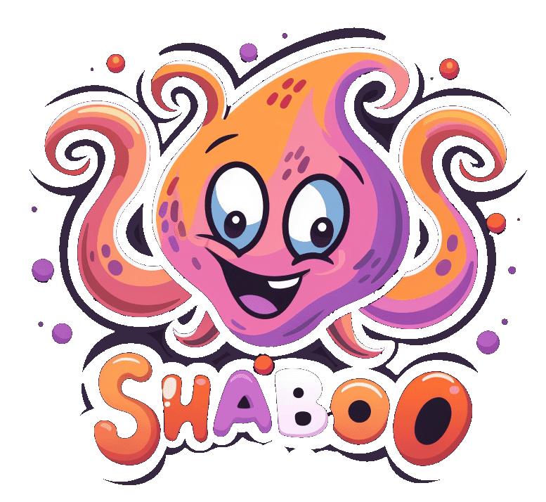 sha.boo’s cheerful purple and orange octopus mascot